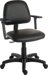 Ergo Blaster Medium Back PU Operator Office Chair with Height Adjustable Arms Black - 1100PUBLK/0280 DD